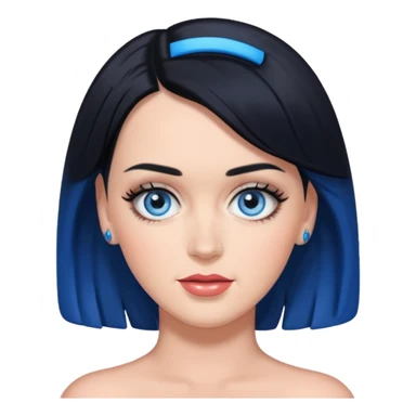 Katy Perry with blue eyes, black hair sticker
