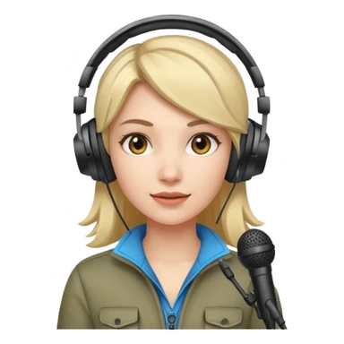woman with gaming headset mic sticker
