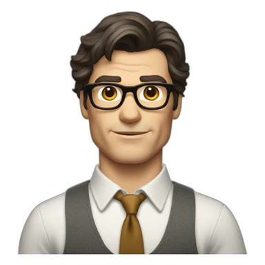 portrait of clark kent with great hair sticker