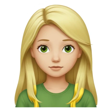 blonde long hair girl green top sticker