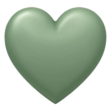 sage green heart with transparent bg without highlights sticker
