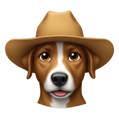 Dog with a cowboy hat sticker