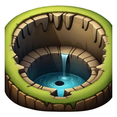 A deep hole or pit in the ground sticker