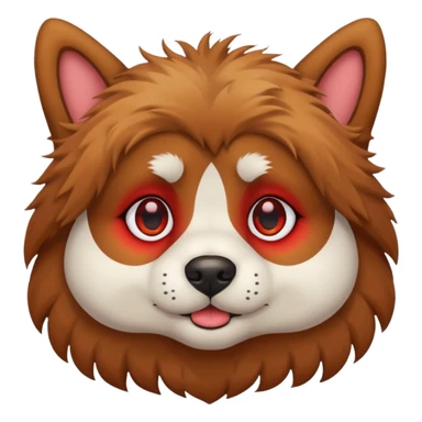 red eyed dog fluffy sticker