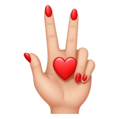 Middle finger emoji with a small heart on it's nail sticker