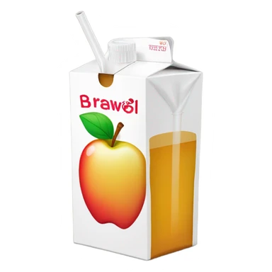 apple juice carton with a straw sticker