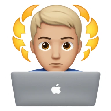 a man behind mackbook sticker