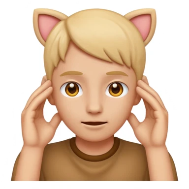 Emoji touch both ear sticker