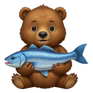 Grizzly bear holding food sticker