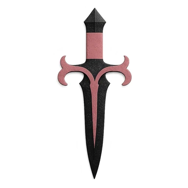 BLACKPINK-inspired gothic dagger, no hearts, layered and dramatic, black and pink sticker