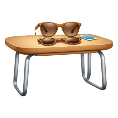 Humanlike table with sunglasses sticker