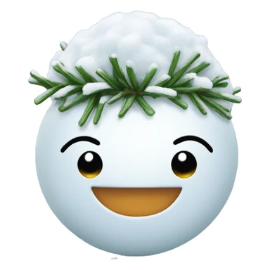 Smile emoji with snowball on head sticker