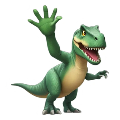 t-rex trying to hi five sticker