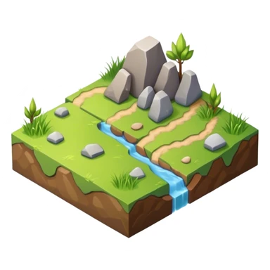 isometric terrain single land tile sticker