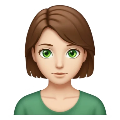 Brown shoulder length hair green eyes tan/ fair skin color  sticker