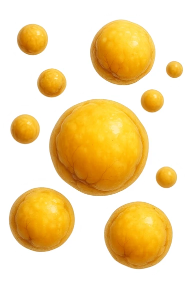 CELLULE DI GRASSO GIALLE FLUTTUANO IN ARIA sticker