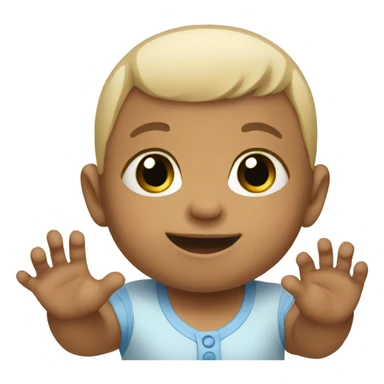 Baby waving sticker