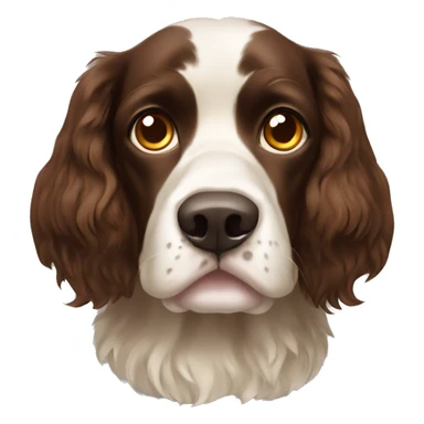 Russian spaniel is brown in colour, with brown and yellow eyes  sticker