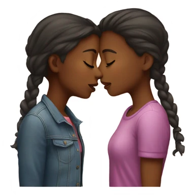 two girls kissing  sticker