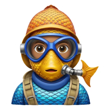 poisson qui pêche sticker