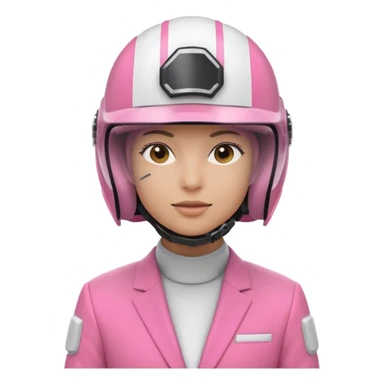 Pink ranger with face covered helmet sticker