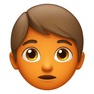 sad child in a bright orange clothes sticker