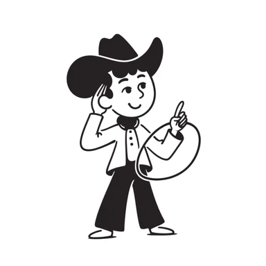 cowboy cowboy character, hand drawn doodle style, notion style sticker