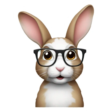 Rabbit wearing glasses sticker
