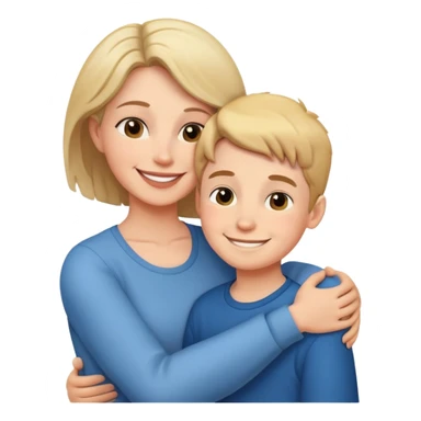 Mom and son hugging sticker