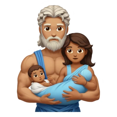 zeus a women and a baby  sticker