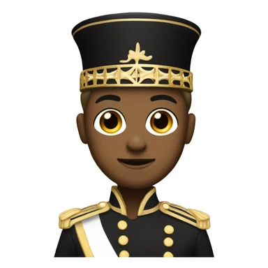 A marching band drum major in a black and gold uniform  sticker