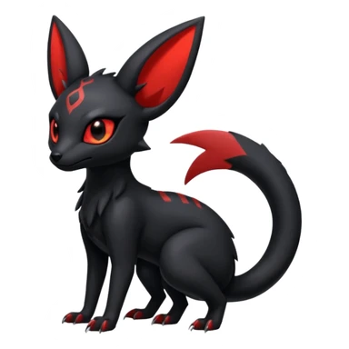 Shiny Dark Edgy Gothic Gloomy Futuristic Salandit-Umbreon-Litten-Hybrid (Full body) sticker