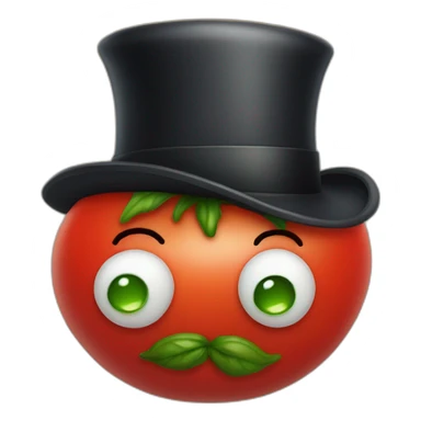 tomato with a top hat and monocle sticker