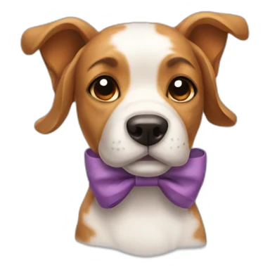 Dog with bow On the head sticker