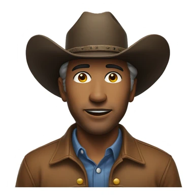 realistic portrait of a man in a cowboy hat sticker