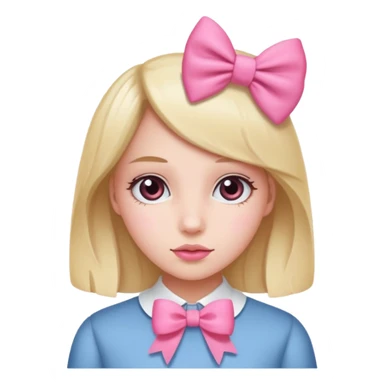 A girl with a Pink bow sticker