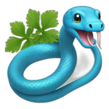 Blue Snake with cilantro around neck sticker