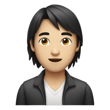 programmer, student, asian, black hair, black eyes sticker