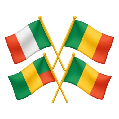 Nigerian flag and Ghanian flag together sticker