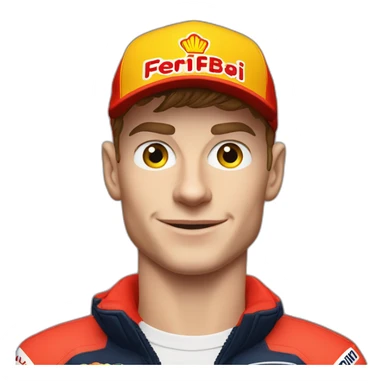 Max Verstappen with Ferrari sticker