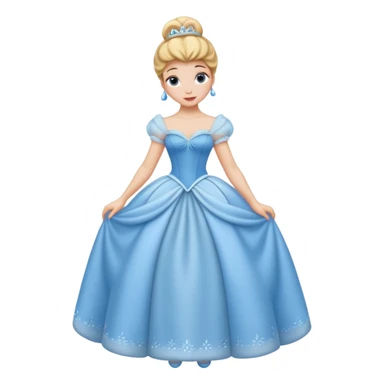 Princesa cinderella Disney com vestido grande e cheio com um coque e corpo inteiro sticker