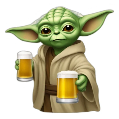 Yoda qui boit une bière sticker