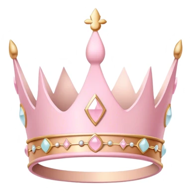 White and pastel pink crown sticker