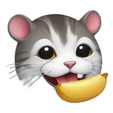 Chat avec souris en bouche sticker