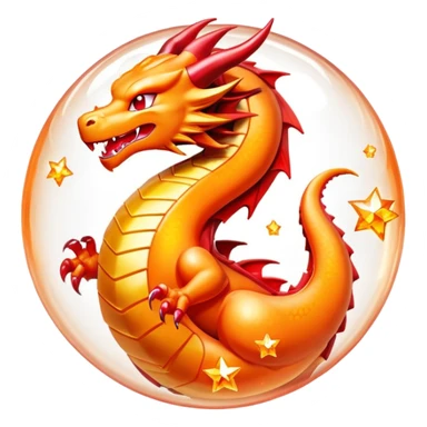 Orange crystal Dragon Ball with red stars inside, inspired by Dragon Ball anime sticker