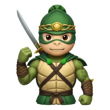 a turle ninja wearing laurel wreaths sticker