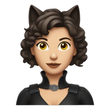 brunette cat woman sticker