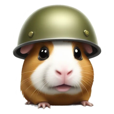 traumatised guinea pig with soldier helmet askew sticker