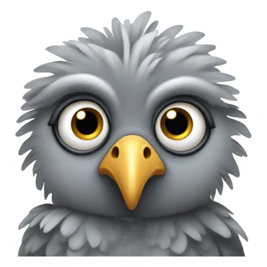 Scared little grey bird sticker