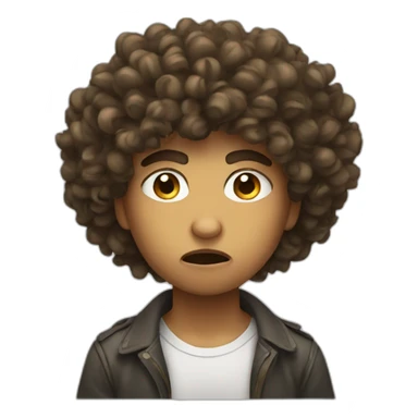 angry  curly hair sticker